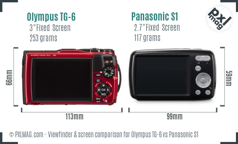 Olympus TG-6 vs Panasonic S1 Screen and Viewfinder comparison Olympus TG-6 vs Panasonic S1 Screen and Viewfinder comparison