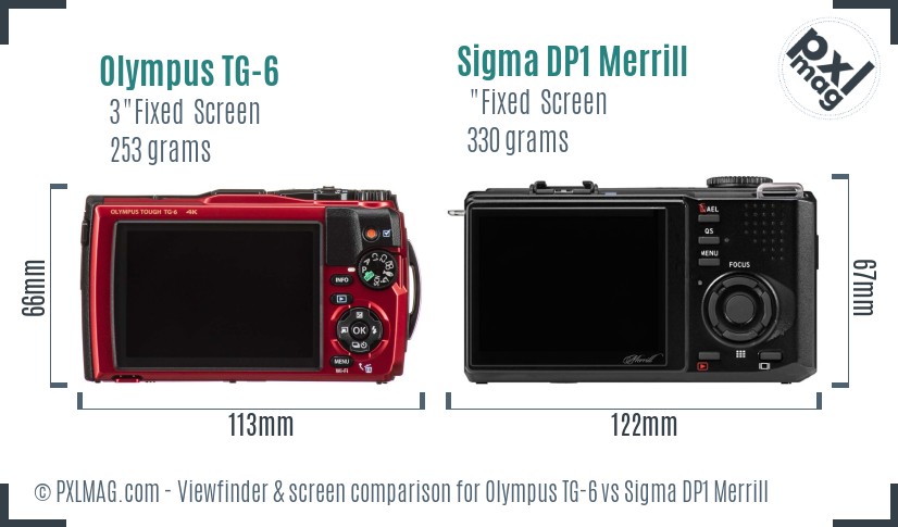 Olympus TG-6 vs Sigma DP1 Merrill Screen and Viewfinder comparison
