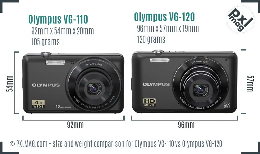 Olympus VG-110 vs Olympus VG-120 size comparison