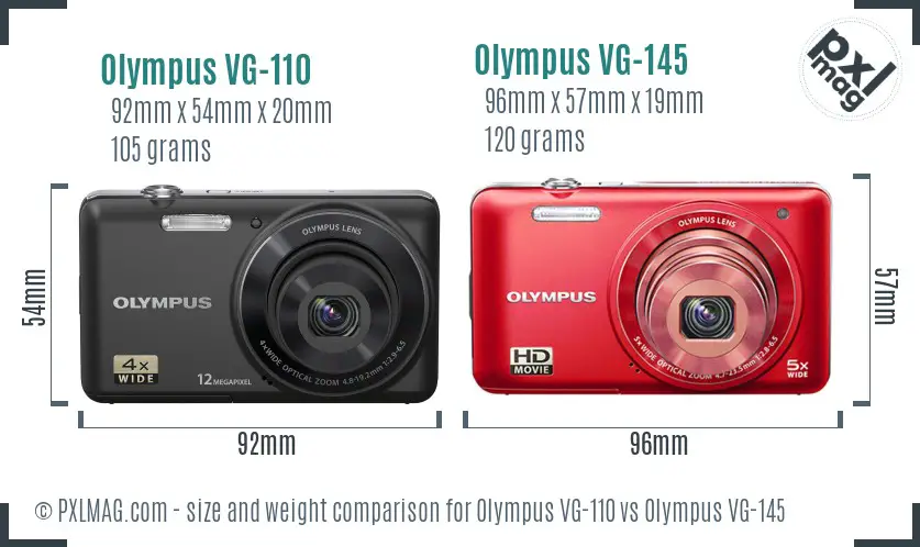 Olympus VG-110 vs Olympus VG-145 size comparison
