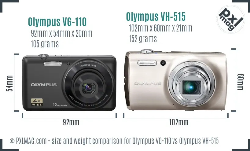 Olympus VG-110 vs Olympus VH-515 size comparison
