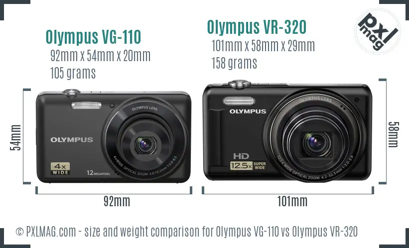 Olympus VG-110 vs Olympus VR-320 size comparison