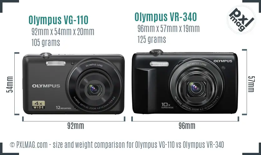 Olympus VG-110 vs Olympus VR-340 size comparison