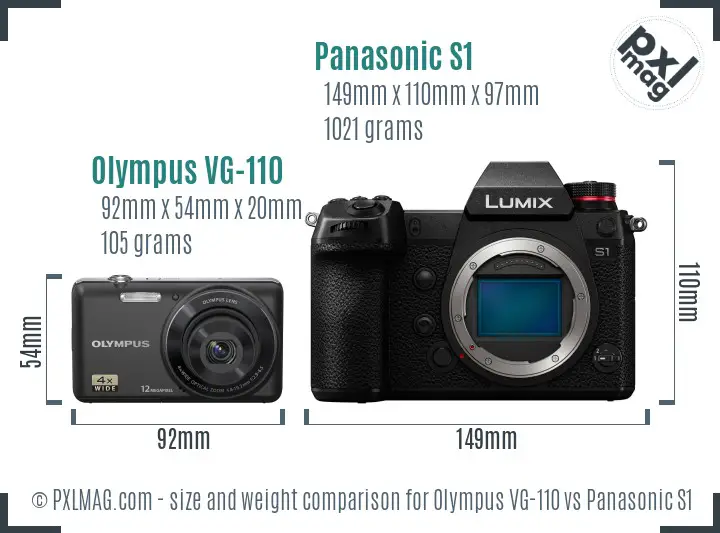 Olympus VG-110 vs Panasonic S1 size comparison