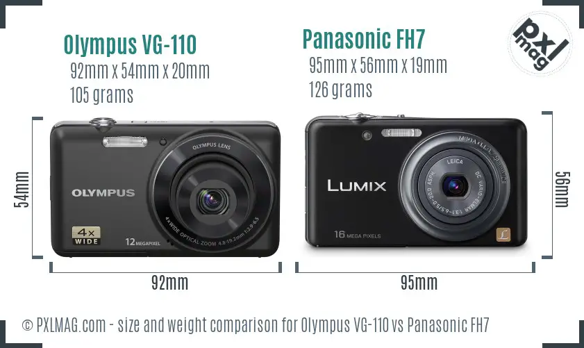 Olympus VG-110 vs Panasonic FH7 size comparison