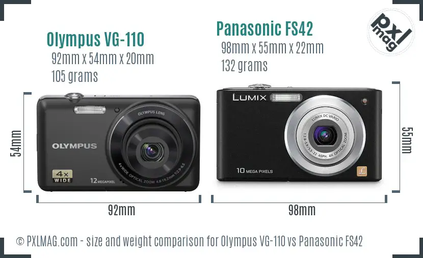 Olympus VG-110 vs Panasonic FS42 size comparison
