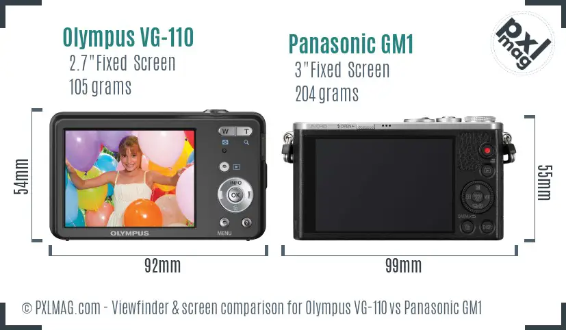 Olympus VG-110 vs Panasonic GM1 Screen and Viewfinder comparison Olympus VG-110 vs Panasonic GM1 Screen and Viewfinder comparison