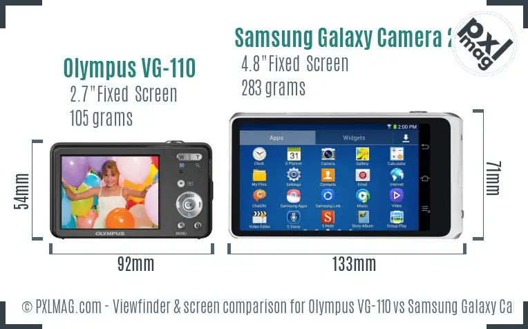 Olympus VG-110 vs Samsung Galaxy Camera 2 Screen and Viewfinder comparison