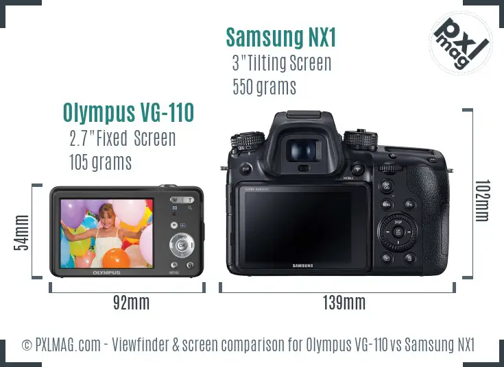 Olympus VG-110 vs Samsung NX1 Screen and Viewfinder comparison