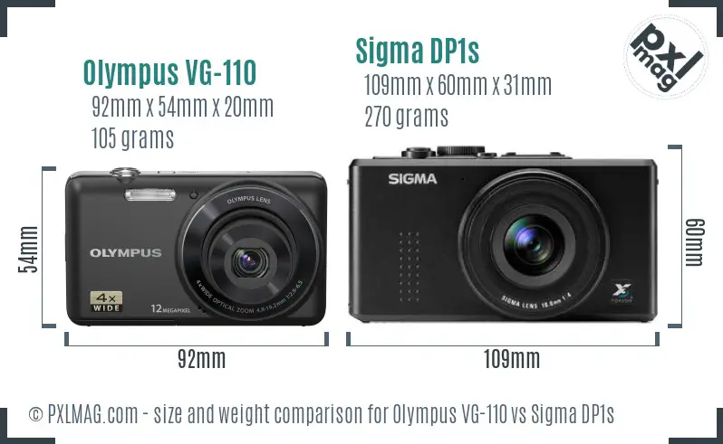 Olympus VG-110 vs Sigma DP1s size comparison