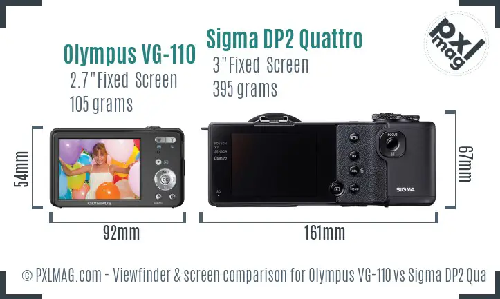 Olympus VG-110 vs Sigma DP2 Quattro Screen and Viewfinder comparison Olympus VG-110 vs Sigma DP2 Quattro Screen and Viewfinder comparison
