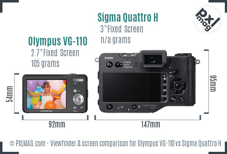 Olympus VG-110 vs Sigma Quattro H Screen and Viewfinder comparison