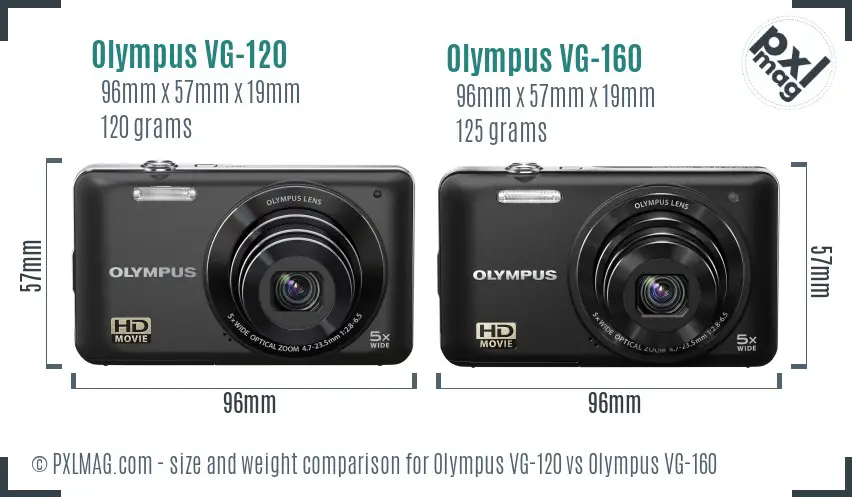 Olympus VG-120 vs Olympus VG-160 size comparison