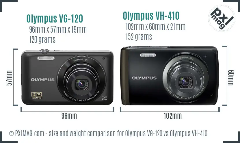 Olympus VG-120 vs Olympus VH-410 size comparison