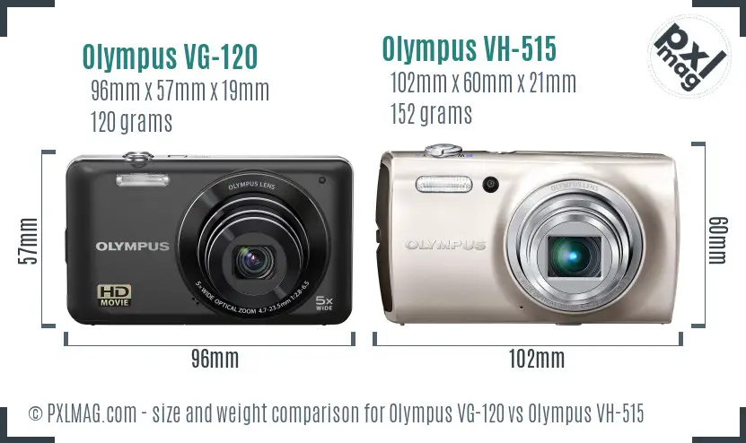 Olympus VG-120 vs Olympus VH-515 size comparison