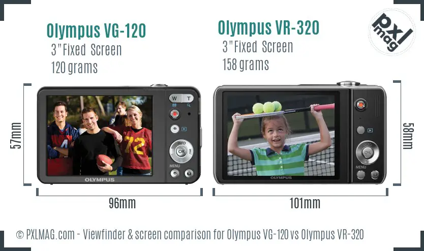 Olympus VG-120 vs Olympus VR-320 Screen and Viewfinder comparison
