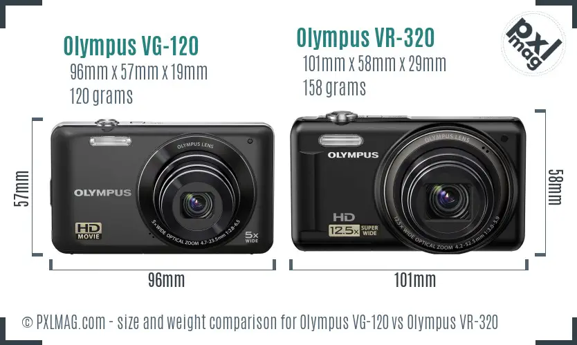 Olympus VG-120 vs Olympus VR-320 size comparison