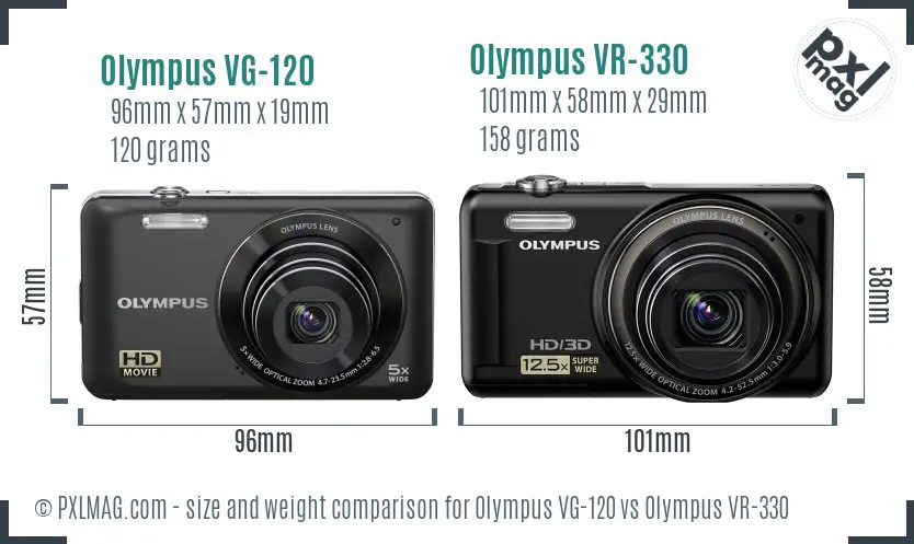 Olympus VG-120 vs Olympus VR-330 size comparison