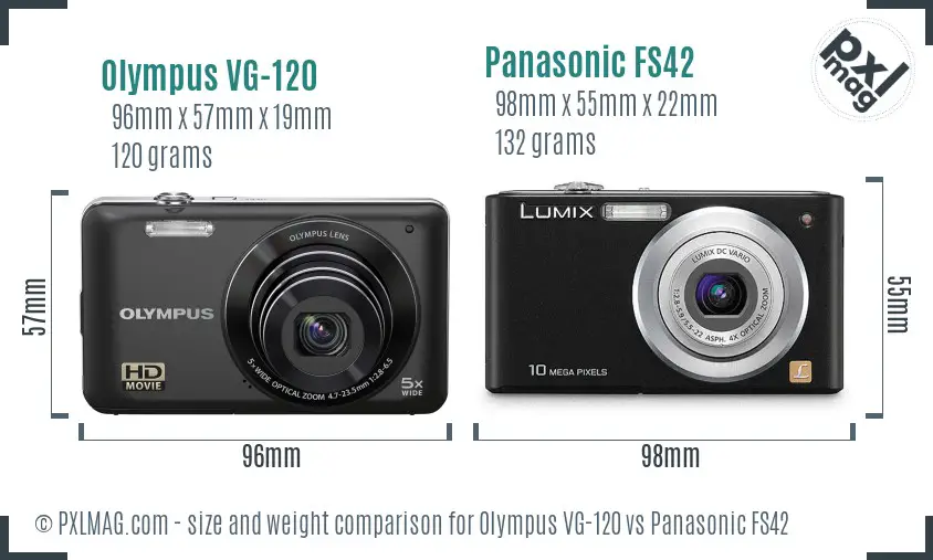 Olympus VG-120 vs Panasonic FS42 size comparison