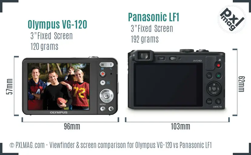 Olympus VG-120 vs Panasonic LF1 Screen and Viewfinder comparison