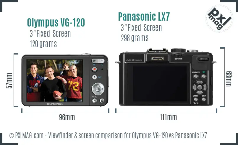Olympus VG-120 vs Panasonic LX7 Screen and Viewfinder comparison Olympus VG-120 vs Panasonic LX7 Screen and Viewfinder comparison