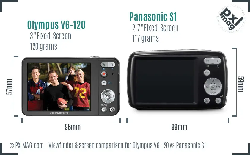 Olympus VG-120 vs Panasonic S1 Screen and Viewfinder comparison Olympus VG-120 vs Panasonic S1 Screen and Viewfinder comparison