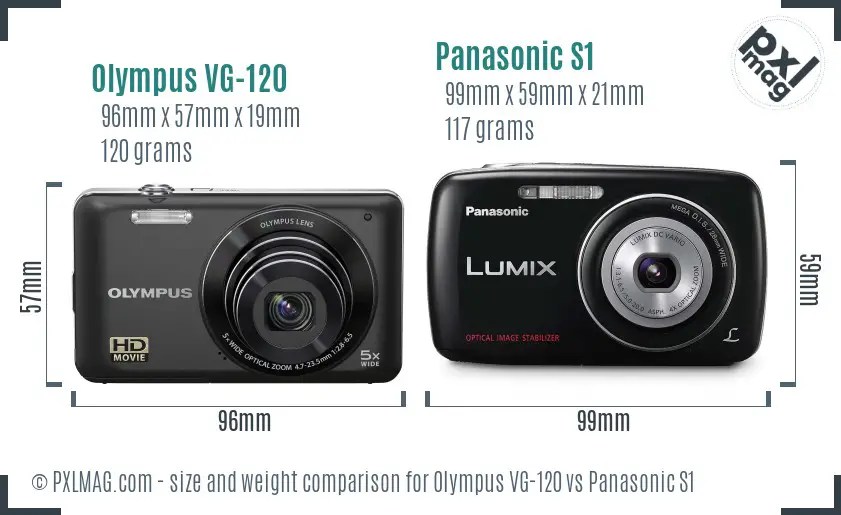 Olympus VG-120 vs Panasonic S1 size comparison Olympus VG-120 vs Panasonic S1 size comparison