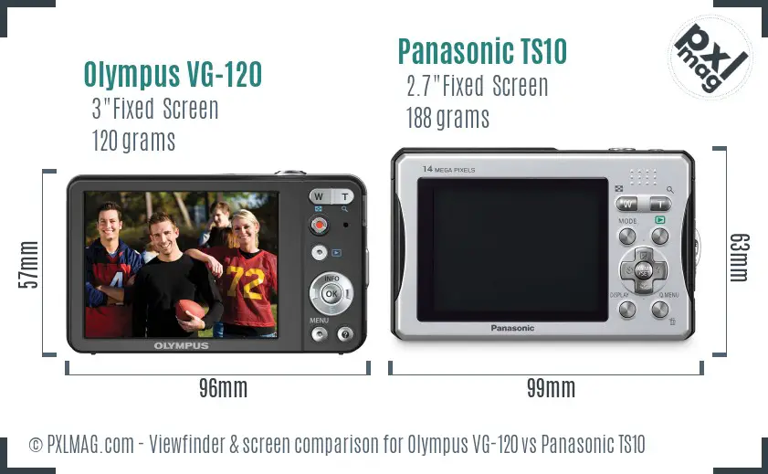 Olympus VG-120 vs Panasonic TS10 Screen and Viewfinder comparison Olympus VG-120 vs Panasonic TS10 Screen and Viewfinder comparison