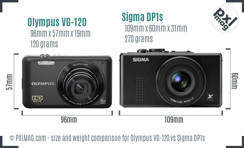 Olympus VG-120 vs Sigma DP1s size comparison Olympus VG-120 vs Sigma DP1s size comparison