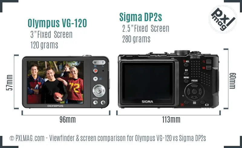 Olympus VG-120 vs Sigma DP2s Screen and Viewfinder comparison Olympus VG-120 vs Sigma DP2s Screen and Viewfinder comparison