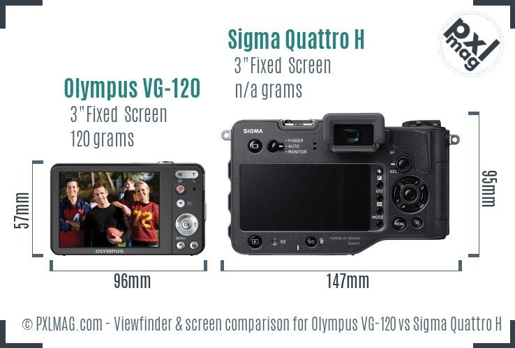 Olympus VG-120 vs Sigma Quattro H Screen and Viewfinder comparison