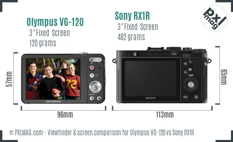 Olympus VG-120 vs Sony RX1R Screen and Viewfinder comparison