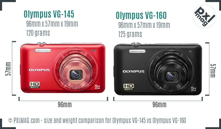 Olympus VG-145 vs Olympus VG-160 size comparison