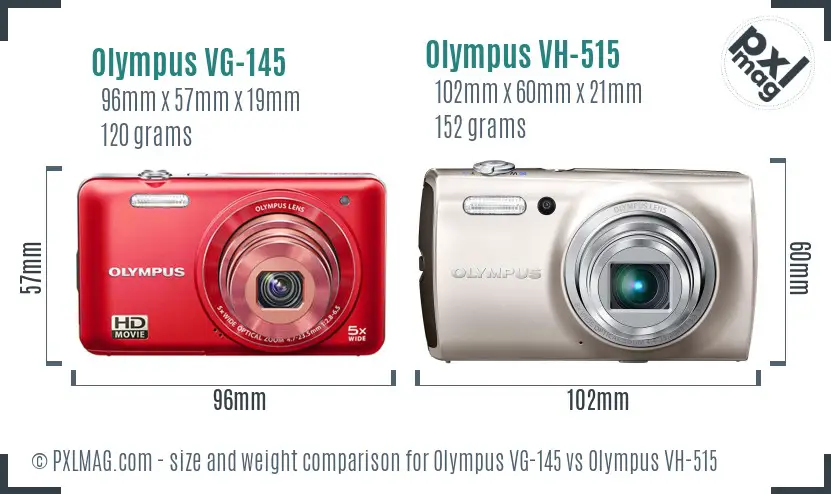 Olympus VG-145 vs Olympus VH-515 size comparison