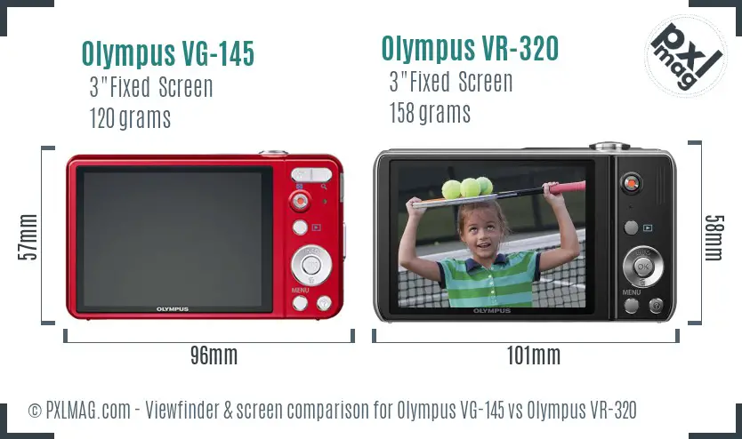 Olympus VG-145 vs Olympus VR-320 Screen and Viewfinder comparison