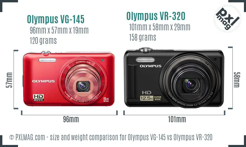 Olympus VG-145 vs Olympus VR-320 size comparison