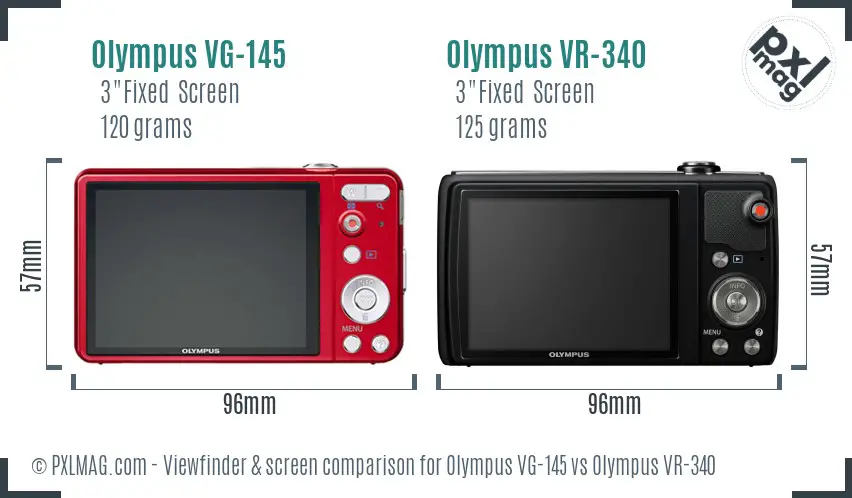 Olympus VG-145 vs Olympus VR-340 Screen and Viewfinder comparison