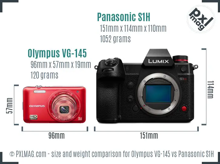 Olympus VG-145 vs Panasonic S1H size comparison