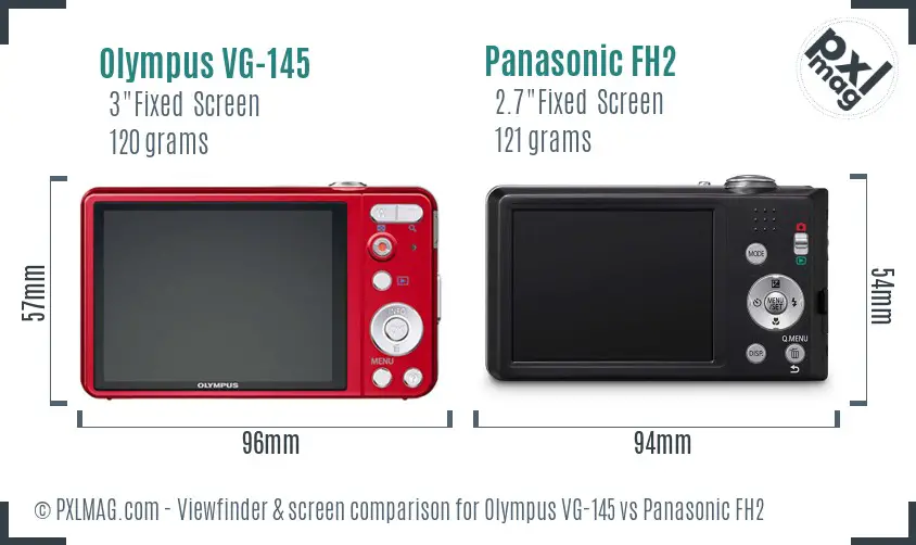 Olympus VG-145 vs Panasonic FH2 Screen and Viewfinder comparison