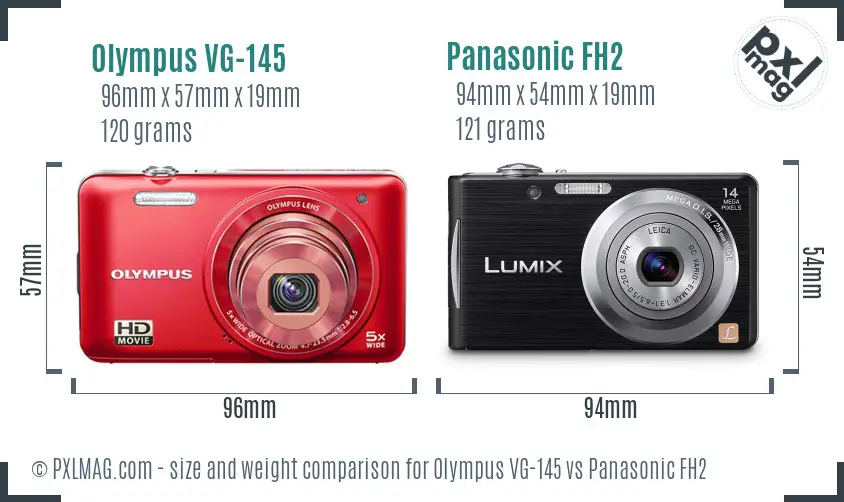 Olympus VG-145 vs Panasonic FH2 size comparison