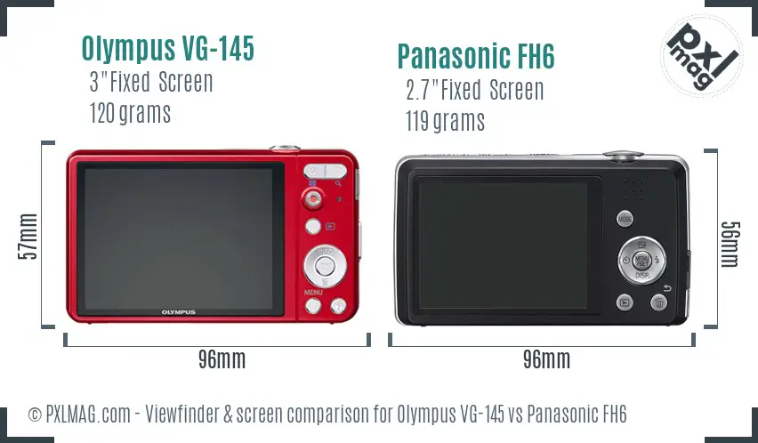 Olympus VG-145 vs Panasonic FH6 Screen and Viewfinder comparison