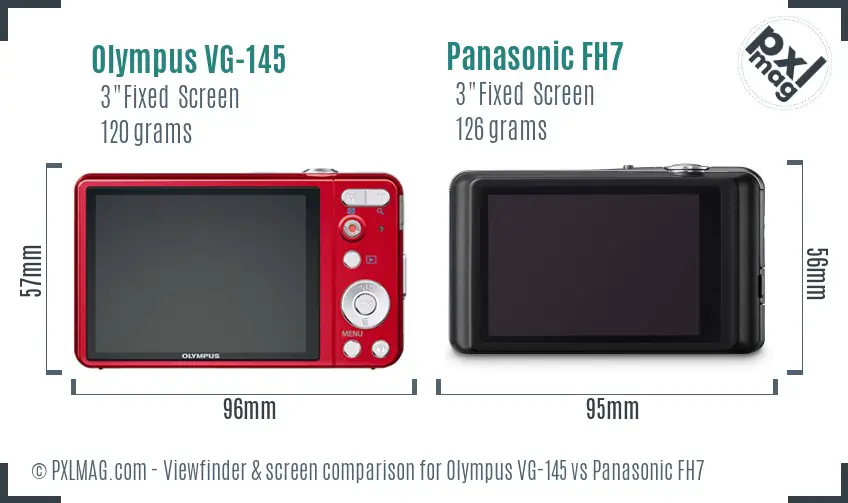 Olympus VG-145 vs Panasonic FH7 Screen and Viewfinder comparison