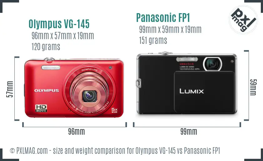 Olympus VG-145 vs Panasonic FP1 size comparison