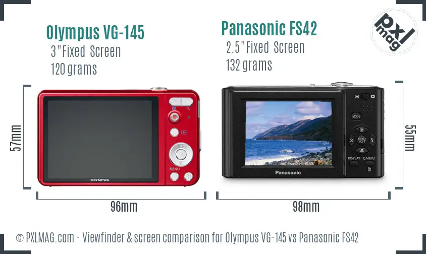 Olympus VG-145 vs Panasonic FS42 Screen and Viewfinder comparison