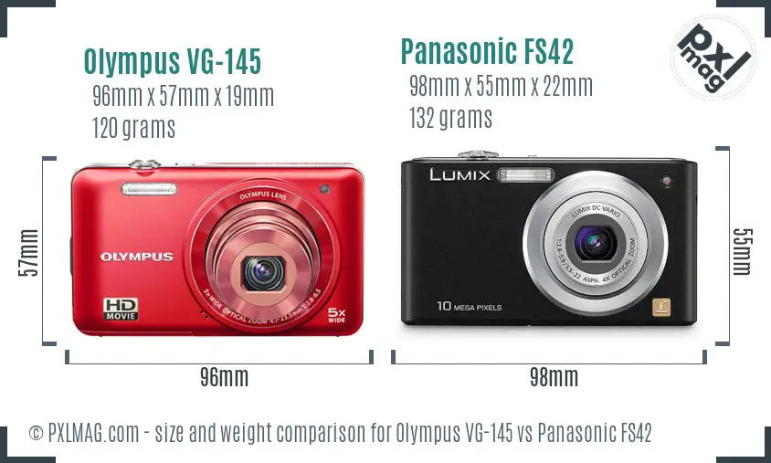 Olympus VG-145 vs Panasonic FS42 size comparison