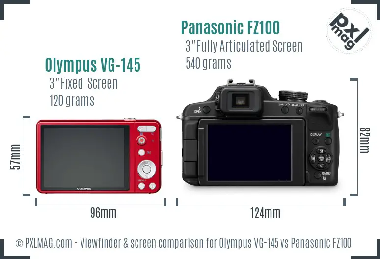 Olympus VG-145 vs Panasonic FZ100 Screen and Viewfinder comparison Olympus VG-145 vs Panasonic FZ100 Screen and Viewfinder comparison