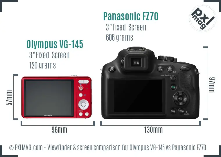 Olympus VG-145 vs Panasonic FZ70 Screen and Viewfinder comparison Olympus VG-145 vs Panasonic FZ70 Screen and Viewfinder comparison