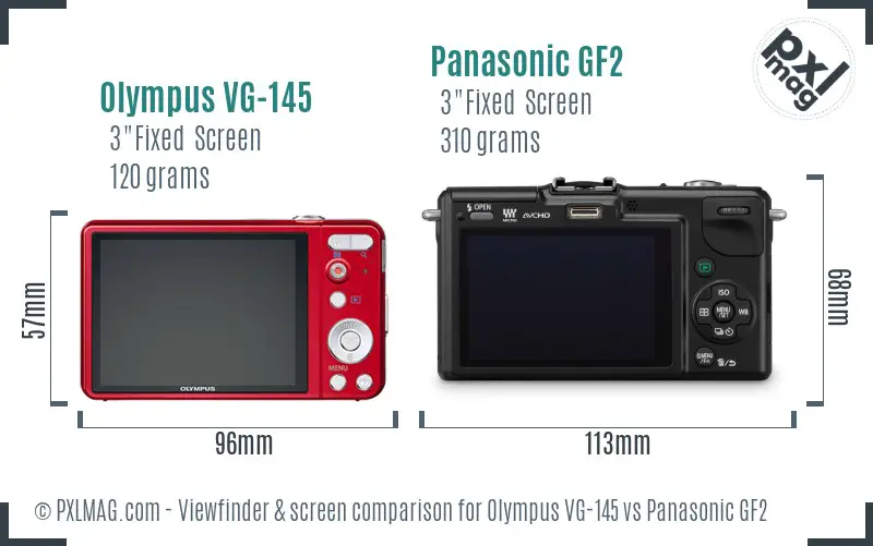 Olympus VG-145 vs Panasonic GF2 Screen and Viewfinder comparison