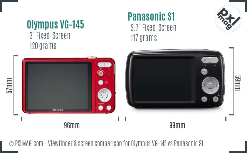 Olympus VG-145 vs Panasonic S1 Screen and Viewfinder comparison