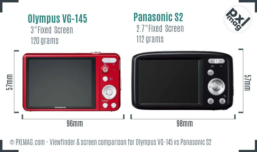 Olympus VG-145 vs Panasonic S2 Screen and Viewfinder comparison